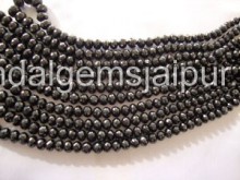 Black Spinel Far Faceted Roundelle Shape Beads